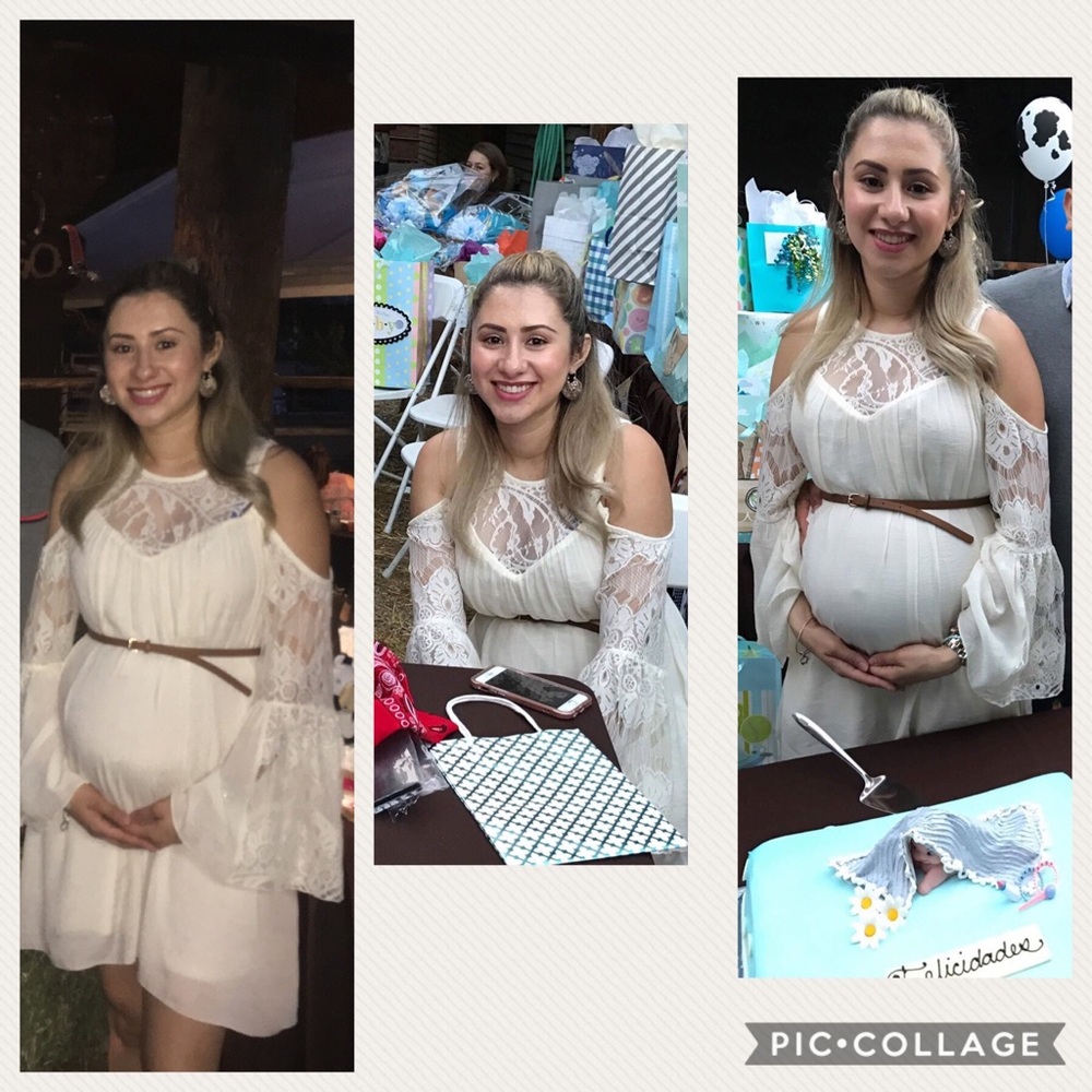 Cold shoulder maternity dress